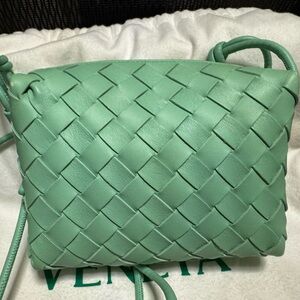 Bottega Veneta Mint Woven Crossbody Bag